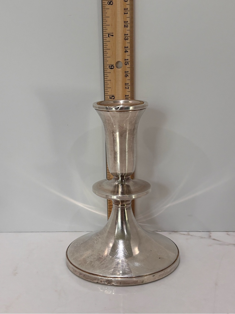 Vintage Pair Sterling Silver Weighted Candlesticks MCM - Picture 7 of 7